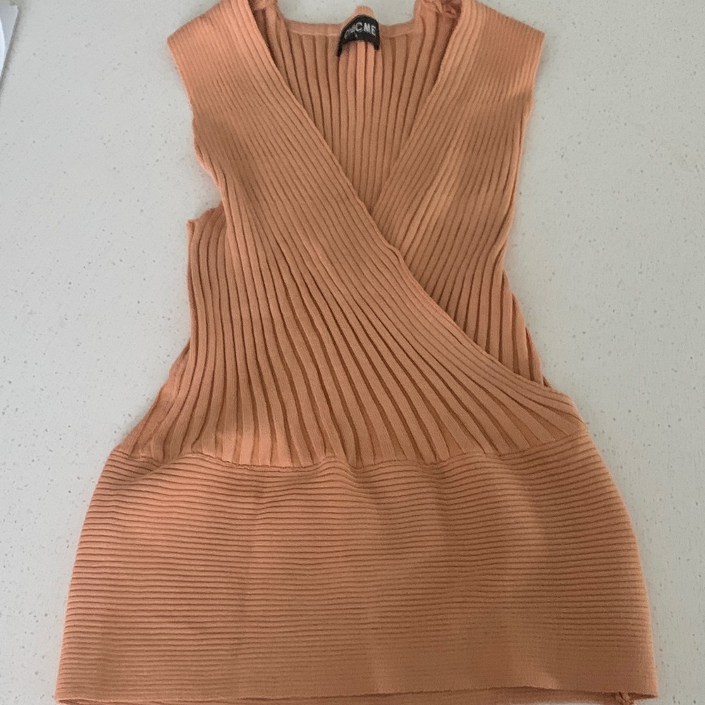 Chic Me Peach Ribbed Knit Top